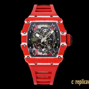Replica Watches Richard Mille RM35-02 45mm Red Gender Swiss automatic movement Rubber strap 1:1 Clone Watch
