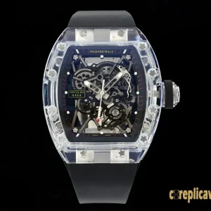 Replica Watches Richard Mille RM35 43mm Black Dial Mens Swiss Automatic Rubber Strap 1:1 Clone Watch