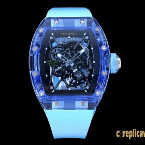 Replica Watches Richard Mille RM35 43mm Blue Dial Mens Swiss Automatic Rubber Strap 1:1 Clone Watch