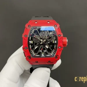 Replica Watches Richard Mille RM35-03 43mm Black Dial Mens Swiss Automatic Rubber Strap 1:1 Clone Watch