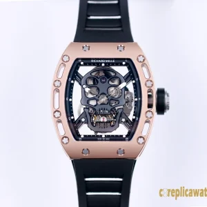 Replica Watches Richard Mille RM52-01 49mm Black Dial Mens Swiss Automatic Rubber Strap 1:1 Clone Watch