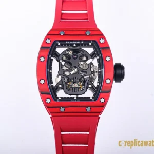 Replica Watches Richard Mille RM 52-01 49mm Red Dial Mens Swiss Automatic Rubber Strap 1:1 Clone Watch