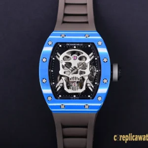Replica Watches Richard Mille RM 52 45mm Black Dial Mens Swiss Automatic Rubber Strap 1:1 Clone Watch