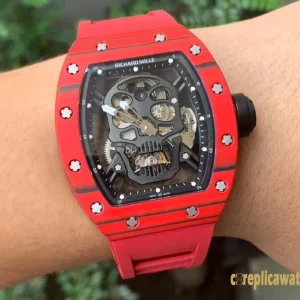 Replica Watches Richard Mille RM 52 45 mm Black Dial Men Swiss Automatic Rubber Strap 1:1 Clone Watch