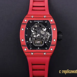 Replica Watches Richard Mille RM 52 45mm Black Dial Mens Swiss Automatic Rubber Strap 1:1 Clone Watch