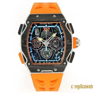 Replica Watches Richard Mille RM 65-01 45mm Black Dial Mens Swiss Automatic Rubber Strap 1:1 Clone Watch