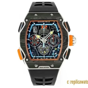 Replica Watches Richard Mille RM 65-01 45mm Black Dial Mens Swiss Automatic Rubber Strap 1:1 Clone Watch
