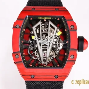 Replica Watches Richard Mille RM 67-03 Red Dial Mens Swiss Automatic Rubber Strap 1:1 Clone Watch