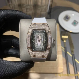 Replica Watches Richard Mille RM007 45mm Black Dial Women Swiss Automatic Rubber Strap 1:1 Clone Watch