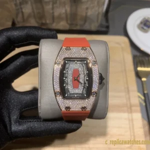 Replica Watches Richard Mille RM007 45mm Black Dial Women Swiss Automatic Rubber Strap 1:1 Clone Watch