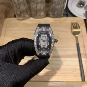 Replica Watches Richard Mille RM007 45mm Diamond Dial Women Swiss automatic movement Metal bracelet 1:1 Clone Watch