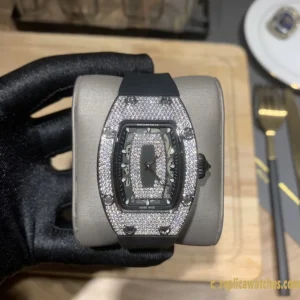 Replica Watches Richard Mille RM007 45mm Black Dial Ladies Swiss Automatic Rubber Strap 1:1 Clone Watch