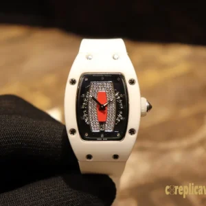 Replica Watches Richard Mille RM007 45 mm Diamond Dial Women Swiss Automatic Rubber Strap 1:1 Clone Watch