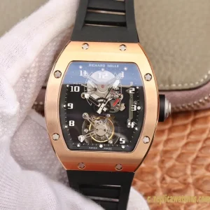 Replica Watches Richard Mille RM 011 45mm Blue Dial Mens Swiss Automatic Movement Rubber Strap 1:1 Clone Watch