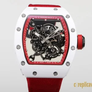 Replica Watches Richard Mille RM 011 White Skeleton Dial Men Swiss Automatic Movement Rubber Strap 1:1 Clone Watch