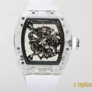 Replica Watches Richard Mille RM055 43mm Black Dial Mens Swiss Automatic Rubber Strap 1:1 Clone Watch