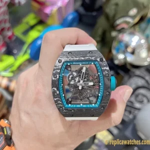 Replica Watches Richard Mille RM055 45mm Teal Dial Mens Swiss Automatic Metal Bracelet 1:1 Clone Watch