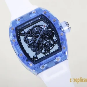 Replica Watches Richard Mille RM055 43mm White Dial Mens Swiss Automatic Rubber Strap 1:1 Clone Watch