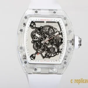 Replica Watches Richard Mille RM055 43mm White Dial Mens Swiss Automatic Rubber Strap 1:1 Clone Watch