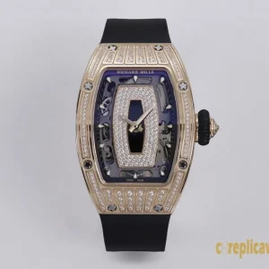 Replica Watches Richard Mille RM07-01 45mm Blue Dial Women Swiss Automatic Rubber Bracelet 1:1 Clone Watch