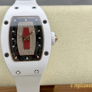 Replica Watches Richard Mille RM07-01 45mm Red Dial Women Swiss Automatic Rubber Strap 1:1 Clone Watch