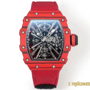 Replica Watches Richard Mille RM12-01 51x42 Red Dial Mens Swiss Automatic Rubber Strap 1:1 Clone Watch