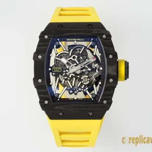 Replica Watches Richard Mille RM35-02 45 mm Blue Dial Mens Swiss automatic movement Rubber Strap 1:1 Clone Watch