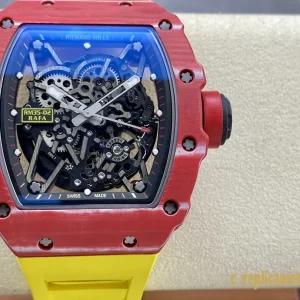 Replica Watches Richard Mille RM35-02 45mm Black Dial Mens Swiss Automatic Rubber Strap 1:1 Clone Watch