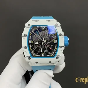 Replica Watches Richard Mille RM35-03 43mm Blue Dial Mens Swiss Automatic Rubber Strap 1:1 Clone Watch