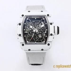 Replica Watches Richard Mille RM 35-01 45mm Black Dial Mens Swiss Automatic Movement Rubber Strap 1:1 Clone Watch