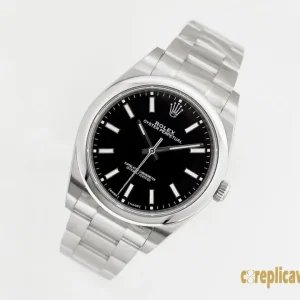 Replica Watches Rolex Oyster Perpetual 41mm Black Dial Men Swiss Automatic Movement Metal bracelet 1:1 Clone Watch