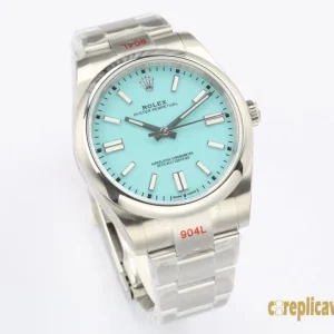Replica Watches Rolex Oyster Perpetual 41mm Tiffany Blue Men Swiss Automatic Movement Metal bracelet 1:1 Clone Watch