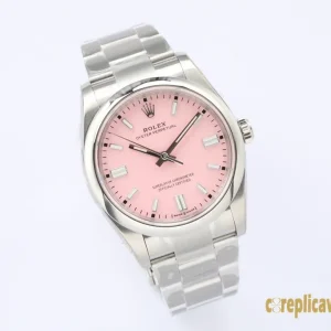 Replica Watches Rolex Oyster Perpetual 36mm Pink Dial Women Swiss Automatic Movement Metal bracelet 1:1 Clone Watch