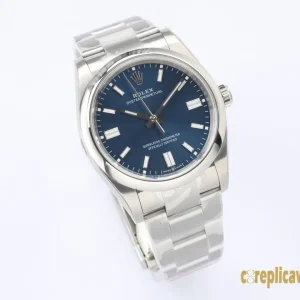 Replica Watches Rolex Oyster Perpetual 41mm Blue Dial Men Swiss Automatic Movement Metal bracelet 1:1 Clone Watch