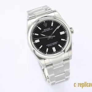 Replica Watches Rolex Oyster Perpetual 41mm Black Dial Men Swiss Automatic Movement Metal bracelet 1:1 Clone Watch
