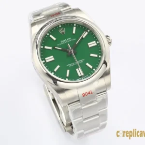 Replica Watches Rolex Oyster Perpetual 41mm Olive Green Men Swiss Automatic Movement Metal bracelet 1:1 Clone Watch