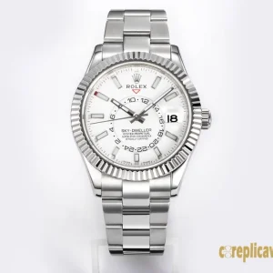 Replica Watches Rolex Sky-Dweller 42mm White Dial Men Swiss Automatic Movement Metal bracelet 1:1 Clone Watch