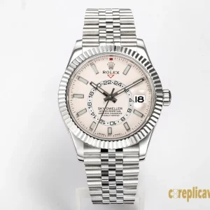 Replica Watches Rolex Sky-Dweller 42mm White Dial Men Swiss Automatic Movement Metal bracelet 1:1 Clone Watch