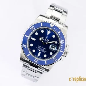 Replica Watches Rolex Submariner 40mm Blue Dial Men Swiss Automatic Movement Metal bracelet 1:1 Clone Watch
