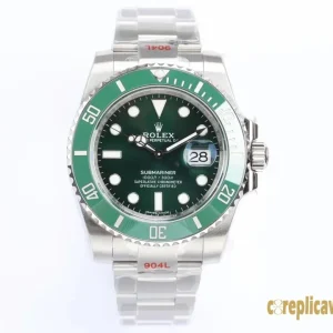 Replica Watches Rolex Submariner 40mm Green Dial Mens Swiss Automatic Movement Metal bracelet 1:1 Clone Watch