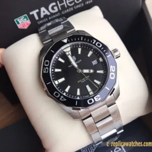 Replica Watches Tag Heuer Aquaracer 41mm Black Dial Mens Swiss Automatic Metal Bracelet 1:1 Clone Watch