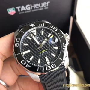 Replica Watches Tag Heuer Aquaracer 41mm Black Dial Mens Swiss Automatic Rubber Strap 1:1 Clone Watch