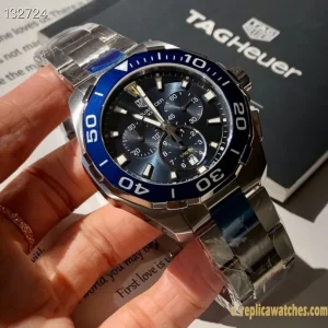 Replica Watches Tag Heuer Aquaracer 43mm Black Dial Mens Swiss Quartz Metal Bracelet 1:1 Clone Watch