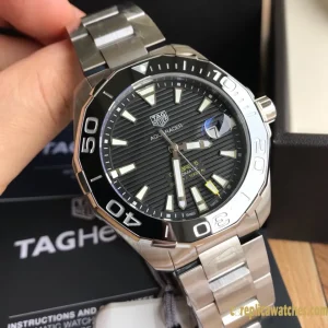 Replica Watches Tag Heuer Aquaracer 43mm Black Dial Men Swiss Automatic Metal Bracelet 1:1 Clone Watch
