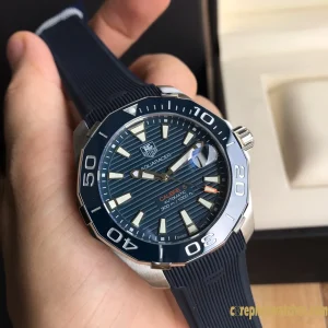 Replica Watches Tag Heuer Aquaracer 43mm Blue Dial Mens Swiss Automatic Rubber Strap 1:1 Clone Watch