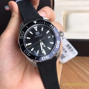 Replica Watches Tag Heuer Aquaracer 41mm Black Dial Mens Swiss Automatic Movement Rubber Strap 1:1 Clone Watch