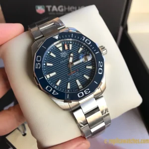 Replica Watches Tag Heuer Aquaracer 41mm Blue Dial Mens Swiss Automatic Metal Bracelet 1:1 Clone Watch