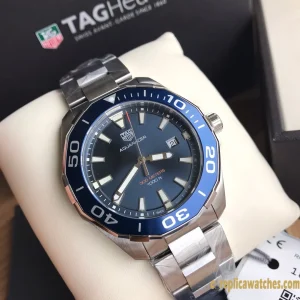 Replica Watches Tag Heuer Aquaracer 43mm Blue Dial Mens Swiss Automatic Movement Metal Bracelet 1:1 Clone Watch
