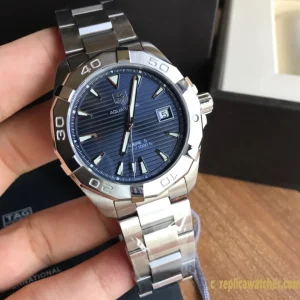 Replica Watches Tag Heuer Aquaracer 43mm Blue Dial Mens Swiss Automatic Movement Metal Bracelet 1:1 Clone Watch