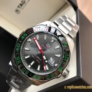 Replica Watches Tag Heuer Aquaracer 43mm Gray Dial Mens Swiss Automatic Metal Bracelet 1:1 Clone Watch